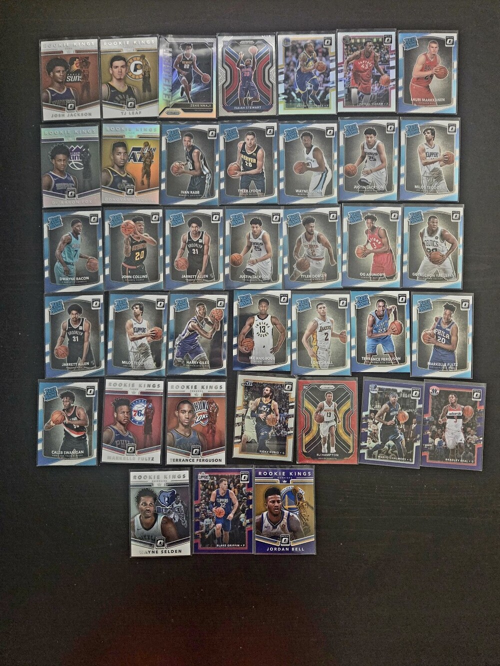 2017-18 Panini Donruss Optic Basketball NBA Rookie & Base 38 Card Lot